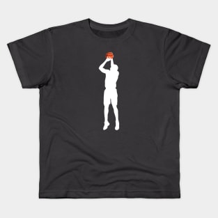 Shoot basketball jump slam silhouette Kids T-Shirt